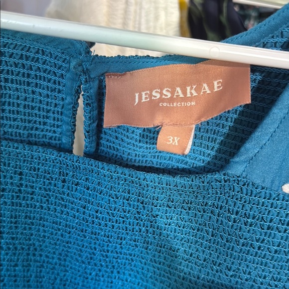 JessaKae Blue and White Smocked Tiered Sundress - Picture 2 of 9